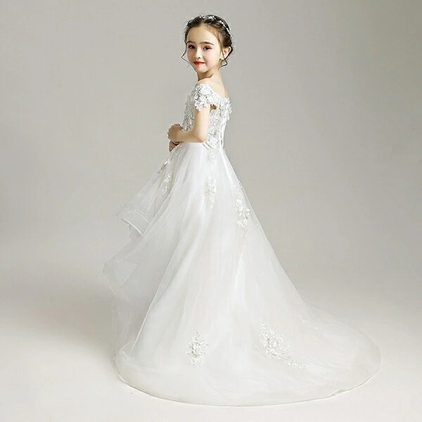 【期間特典】ピアノ発表会 ドレス 中学生 ワンピース ジュニアドレス 七五三 子供 ドレス 白 ホワイト フラワーガール リングガール ロング 150 160 オフショルダー フィッシュテール 結婚式 【期間特典】ピアノ発表会 ドレス 中学生 ワンピース ジュニアドレス 七五三 子供 ドレス 白 ホワイト フラワーガール リングガール ロング 150 160 オフショルダー フィッシュテール 結婚式