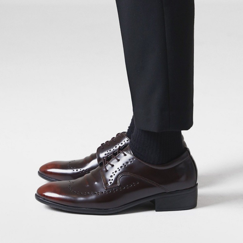 【JFGMALL】4ホールウィングチップスーツシューズロンドンブログブラックブラウン