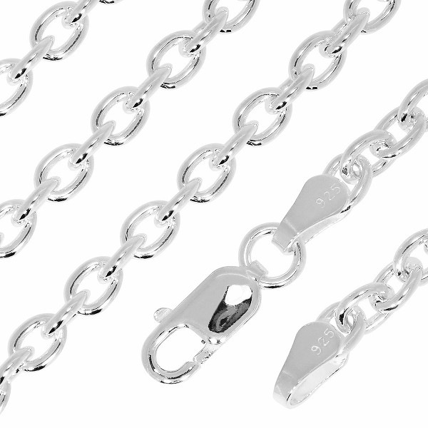 シルバーあずきチェーン 幅約3.5mm 40cm シルバー925 ネックレス チェーンのみ シルバーあずきチェーン 幅約3.5mm 40cm シルバー925 ネックレス チェーンのみ