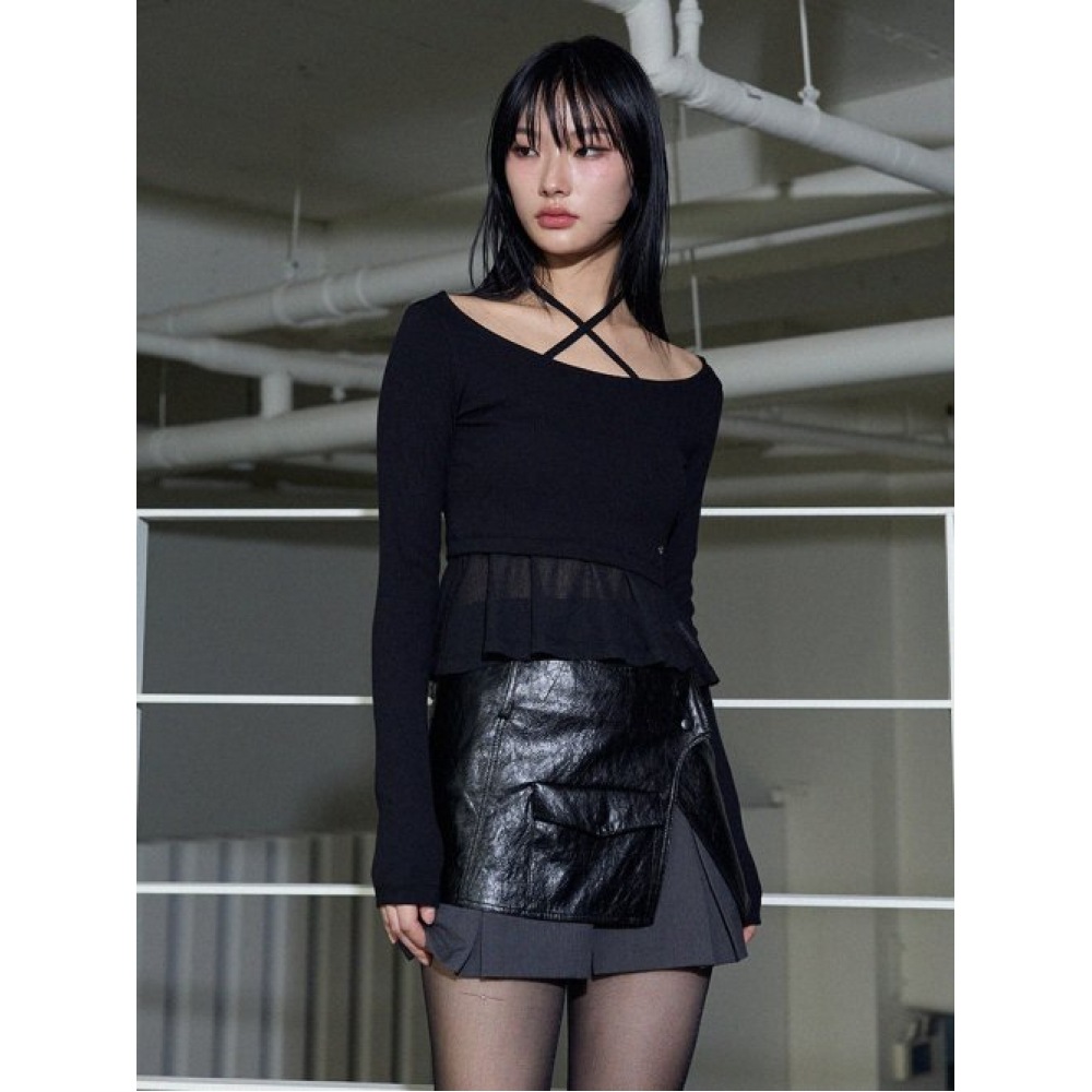 ITOV ソウルレイヤードクロップTシャツ BK ITOV ソウルレイヤードクロップTシャツ BK