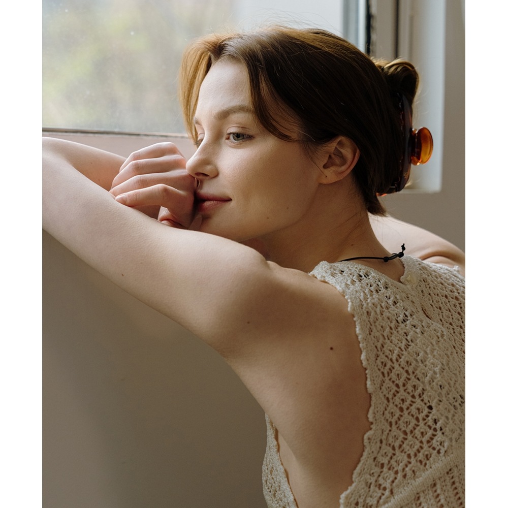 HAS HA018 ベーシック ロゴ入りヘアクリップ ブラウン ギフトボックス o