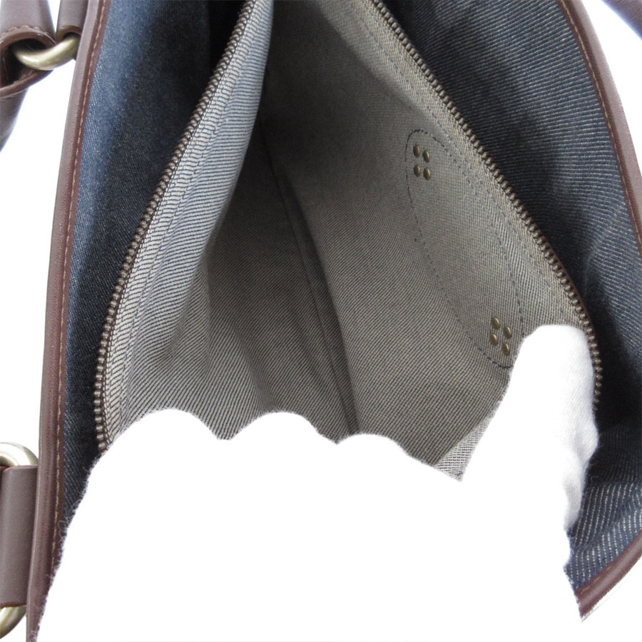 セリーヌ CELINE ハンドバッグ ブギーバッグ キャンバス/レザー インディゴブルー/ブラウン ゴールド レディース s0235g