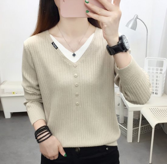 ニットトップス レディース ニット セーター トップス フェイクツーピース 重ね着風 ボタン Vネック 長袖 カジュアル お出掛け おしゃれ リブニット プルオーバー シンプル 無地 ニットトップス ニットトップス レディース ニット セーター トップス フェイクツーピース 重ね着風 ボタン Vネック 長袖 カジュアル お出掛け おしゃれ リブニット プルオーバー シンプル 無地 ニットトップス
