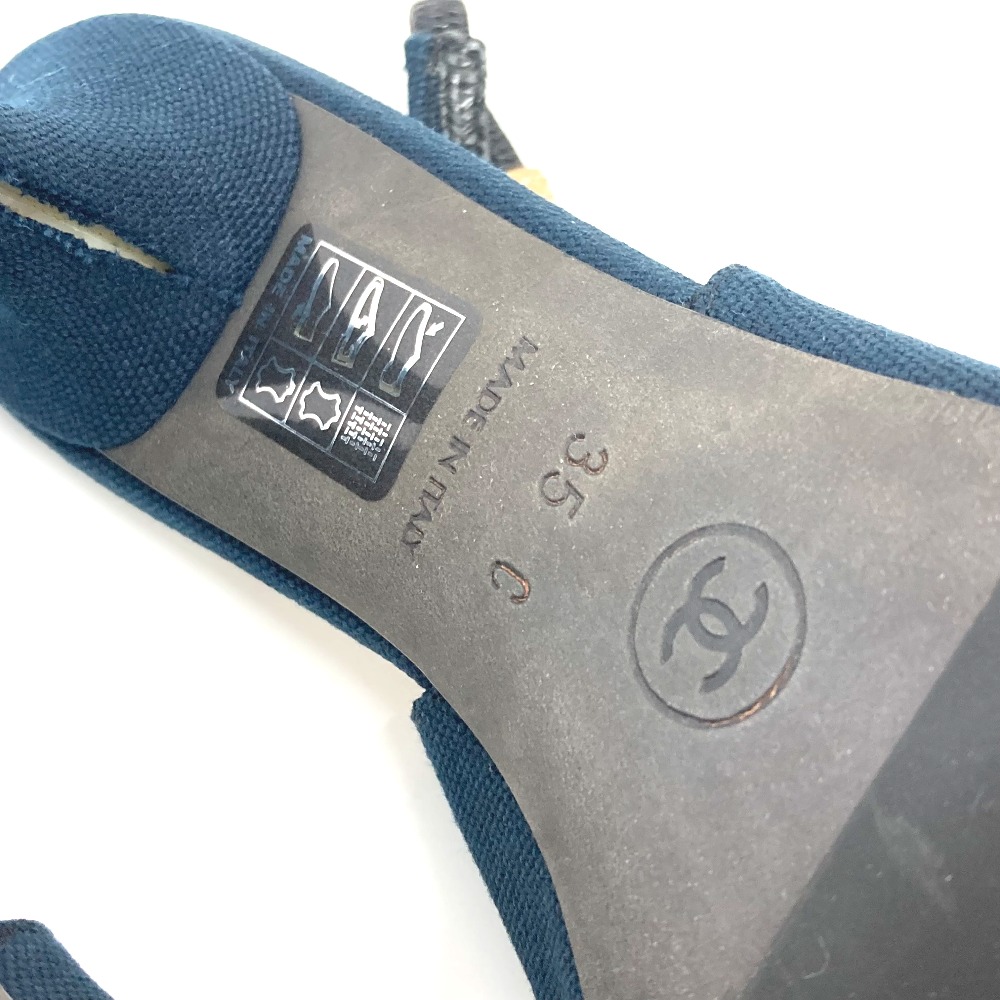 パンプス カメリア オープントゥパンプス パンプス 靴 キャンバス ブラック