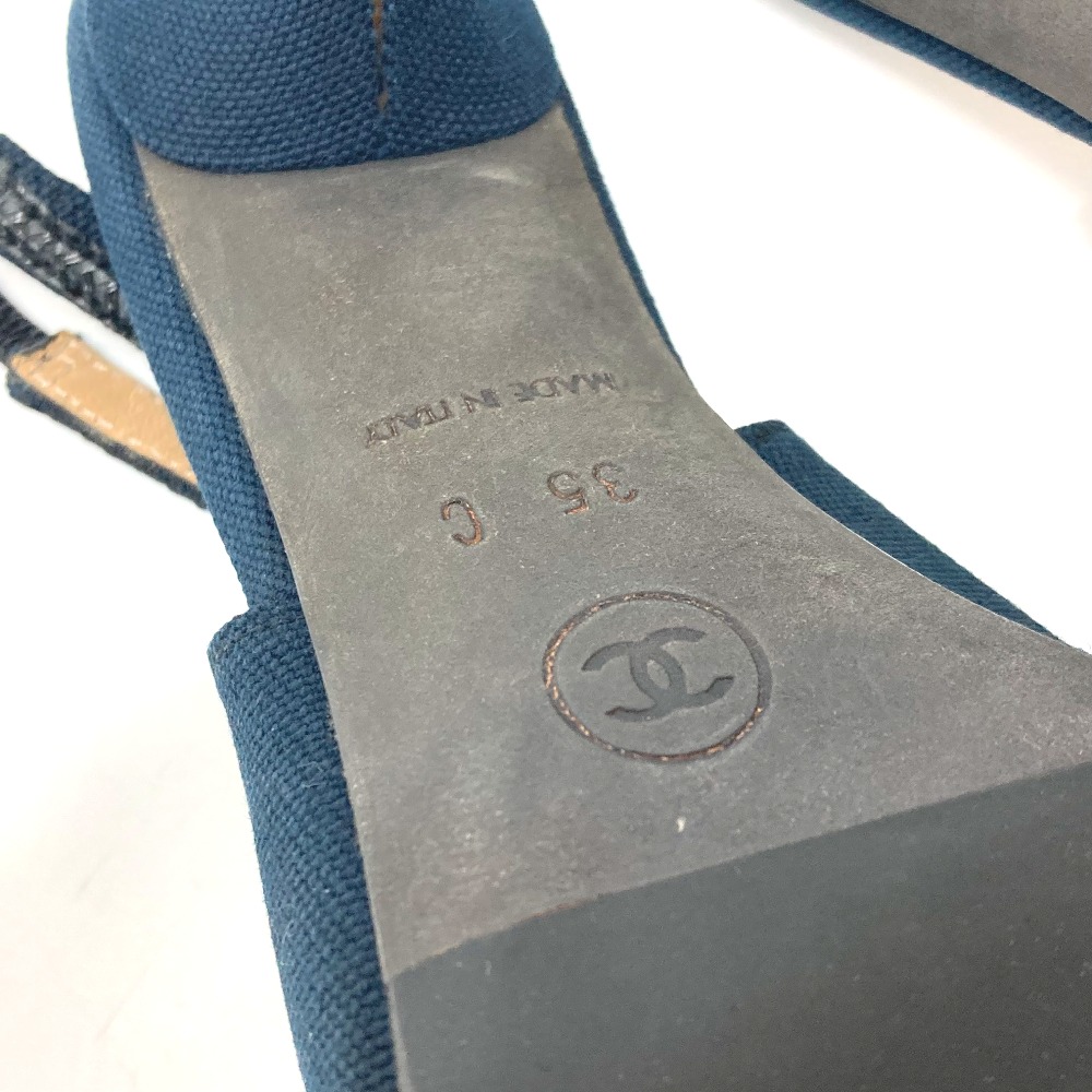 パンプス カメリア オープントゥパンプス パンプス 靴 キャンバス ブラック