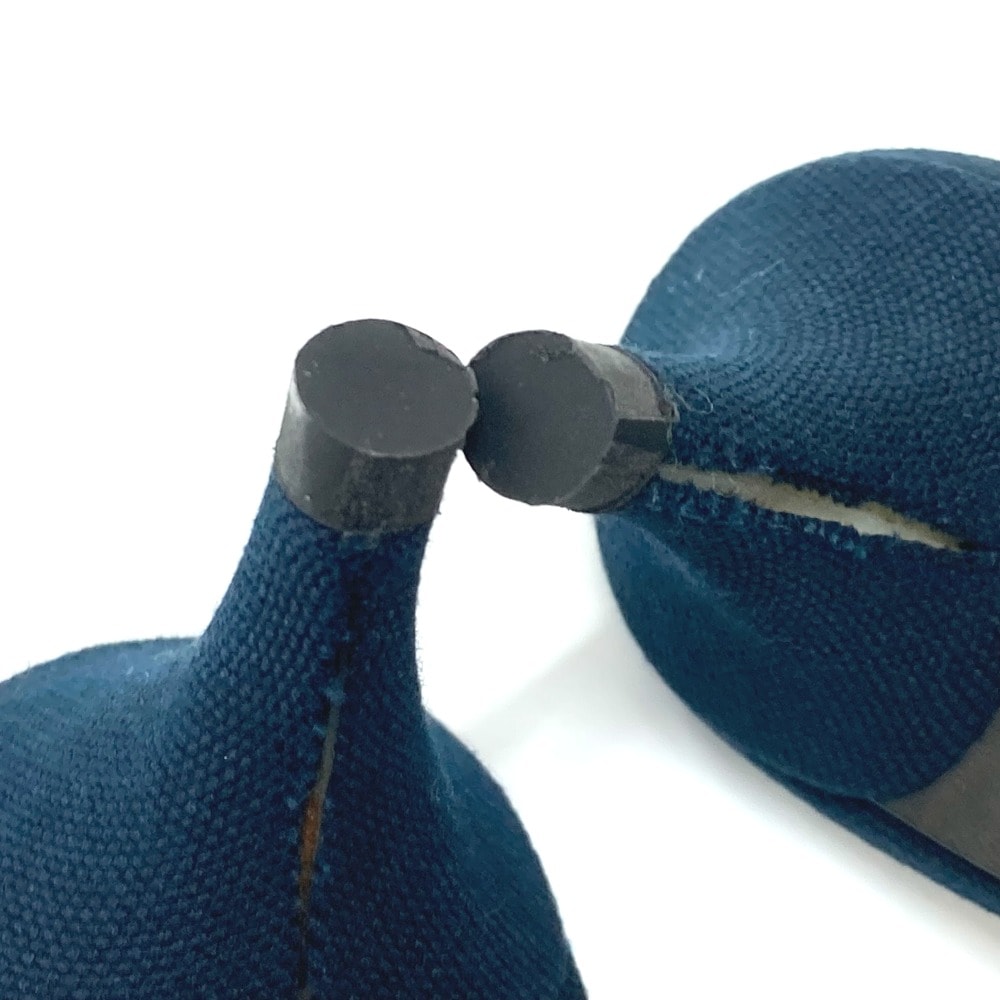 パンプス カメリア オープントゥパンプス パンプス 靴 キャンバス ブラック