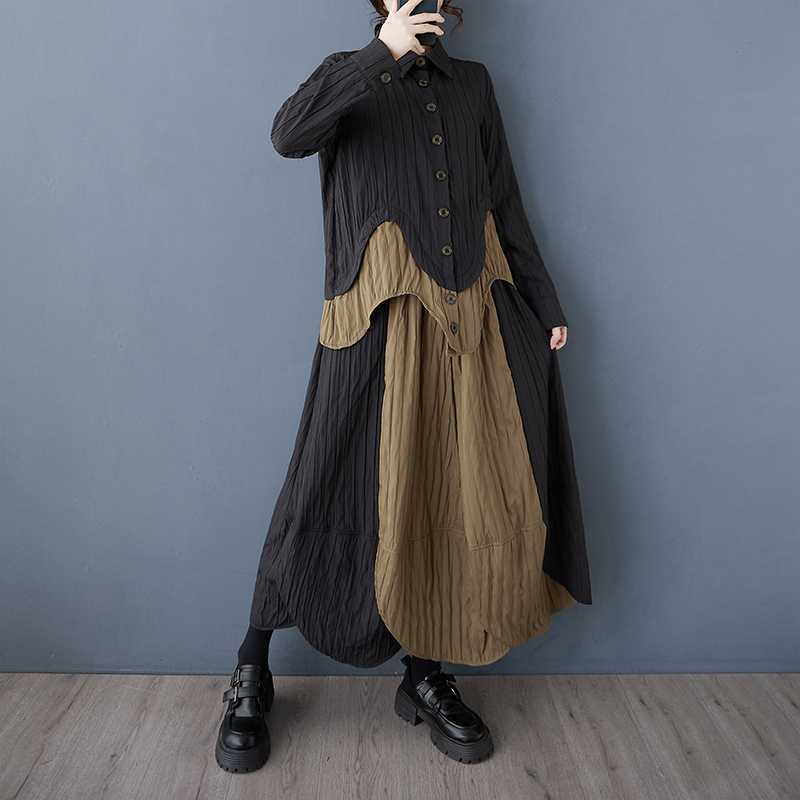 「ファットガール」 2025秋 上下セット ブラウス+スカート ドッキング 大きいサイズ 体型カバー レディース セットアップ メガ割 「ファットガール」 2025秋 上下セット ブラウス+スカート ドッキング 大きいサイズ 体型カバー レディース セットアップ メガ割