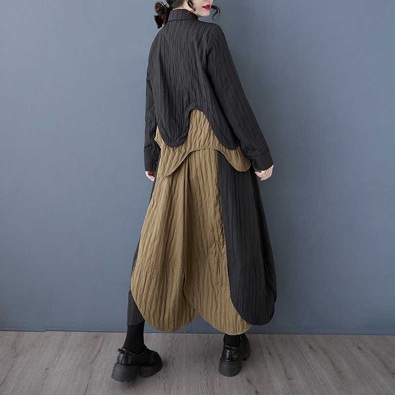 「ファットガール」 2025秋 上下セット ブラウス+スカート ドッキング 大きいサイズ 体型カバー レディース セットアップ メガ割 「ファットガール」 2025秋 上下セット ブラウス+スカート ドッキング 大きいサイズ 体型カバー レディース セットアップ メガ割