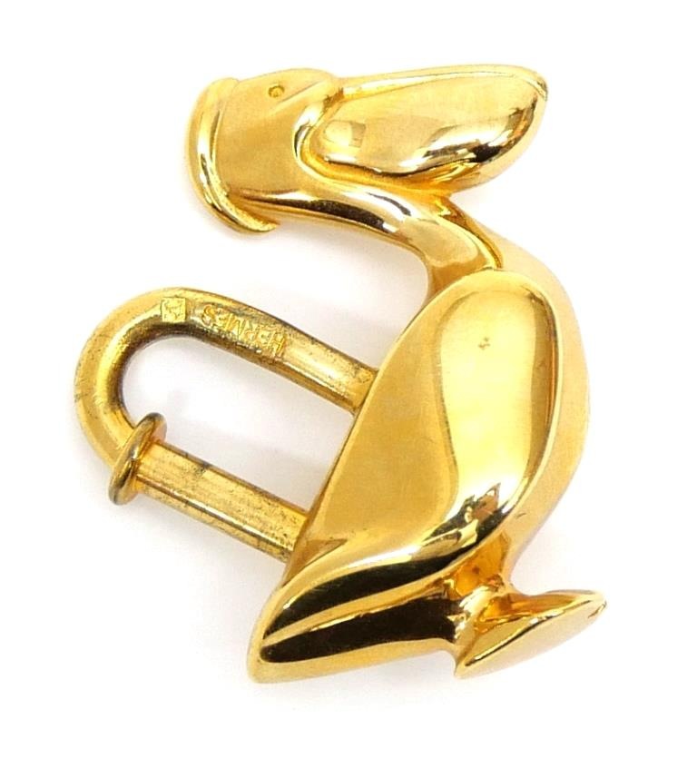 エルメス HERMES カデナ ペリカン 1992年 ゴールド 【中古】(64786)