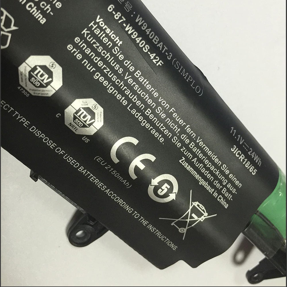 W940BAT-3 電池・Clevoノートパソコン互換 24Wh/2200mAh W940BAT W940BAT-3 6-87-W940S-42F1-P 交換用のバッテリー dc909-A742 W940BAT-3 電池・Clevoノートパソコン互換 24Wh/2200mAh W940BAT W940BAT-3 6-87-W940S-42F1-P 交換用のバッテリー dc909-A742