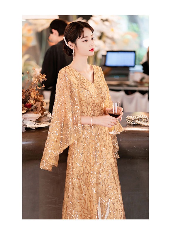 新発売カラードレス ファスナー パーティードレス フォーマルドレス ロングドレス スリット袖 結婚式 二次会 発表会 Vネック ゴールド レッド ネイビー ピンク キラキラ ゲストドレス ウェディング 新発売カラードレス ファスナー パーティードレス フォーマルドレス ロングドレス スリット袖 結婚式 二次会 発表会 Vネック ゴールド レッド ネイビー ピンク キラキラ ゲストドレス ウェディング