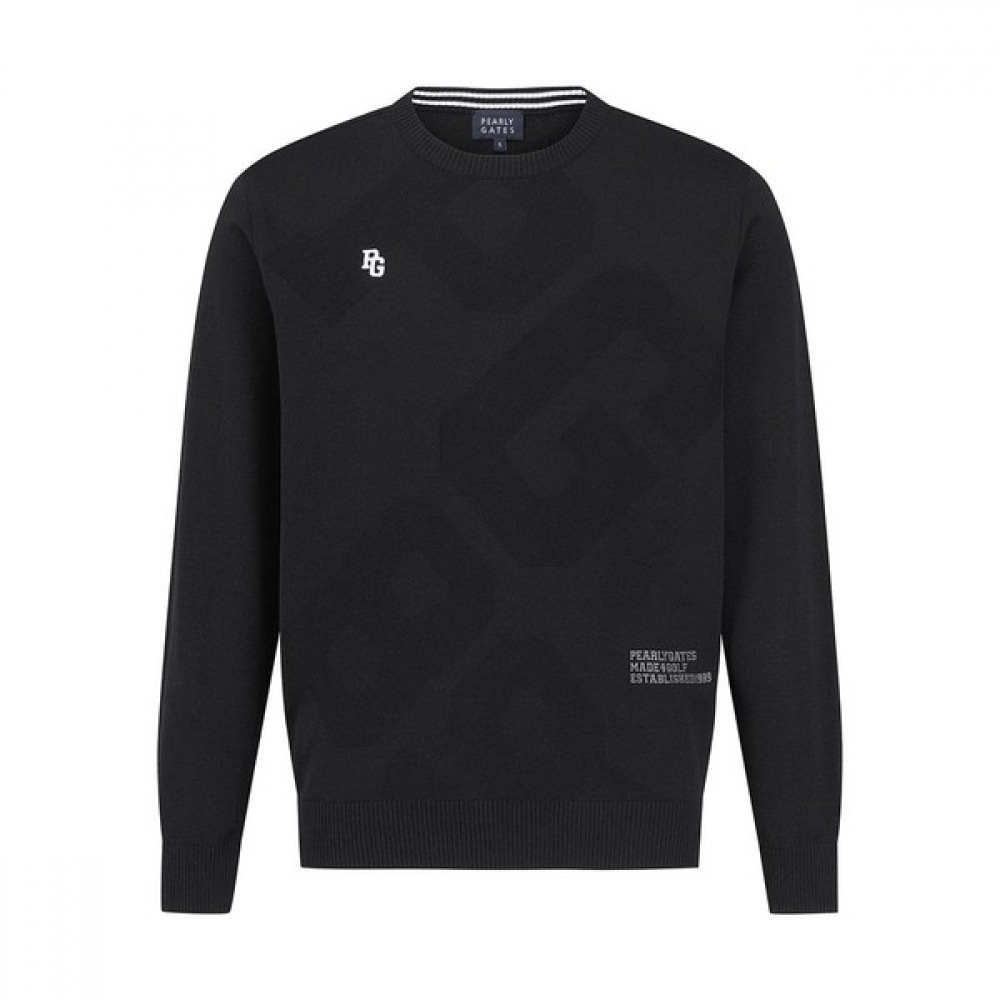 [パリゲイツ] メンズビッグロゴ柄長袖ニット