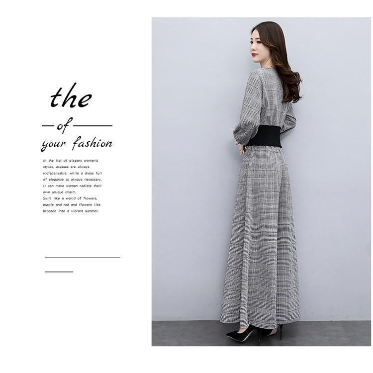 セットアップ レディース 春 ワイドパンツ パンツドレス ブラウス