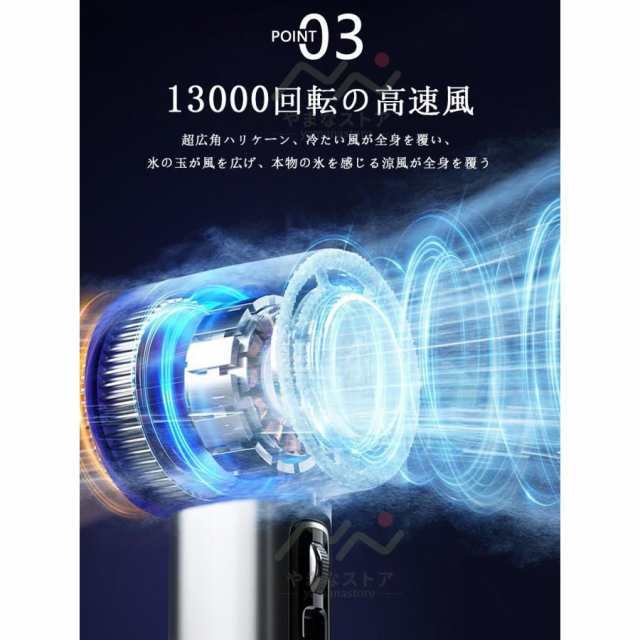 扇風機 小型 冷風機 羽なし 100段階調整 冷却プレート ハンディファン 携帯扇風機 静音 小型扇風機 子供用 熱中症 バイク 暑さ対策グッズ 最強 2025最新 77