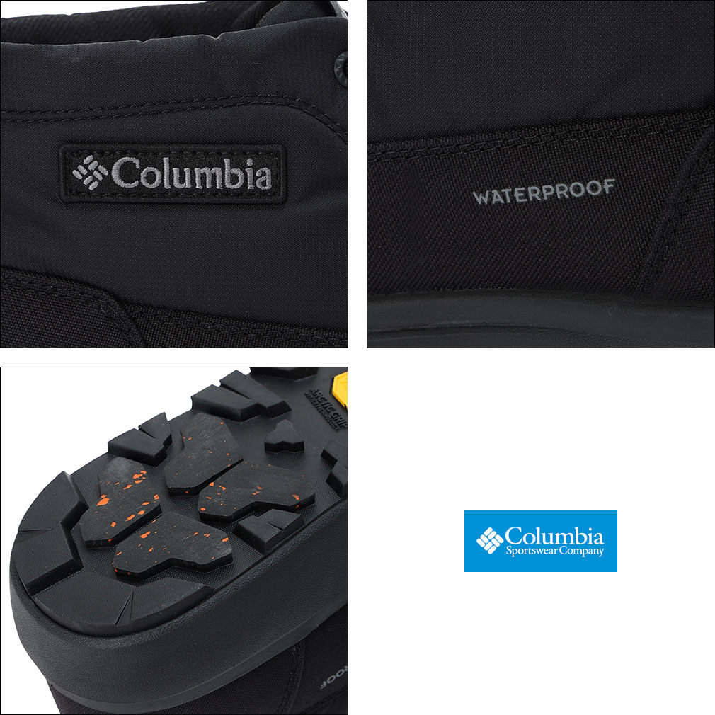 コロンビア 防水ブーツ COLUMBIA チャッカブーツ メンズ アウトドア ブランド 大きいサイズ おしゃれ ウォータープルーフ オムニヒート 黒