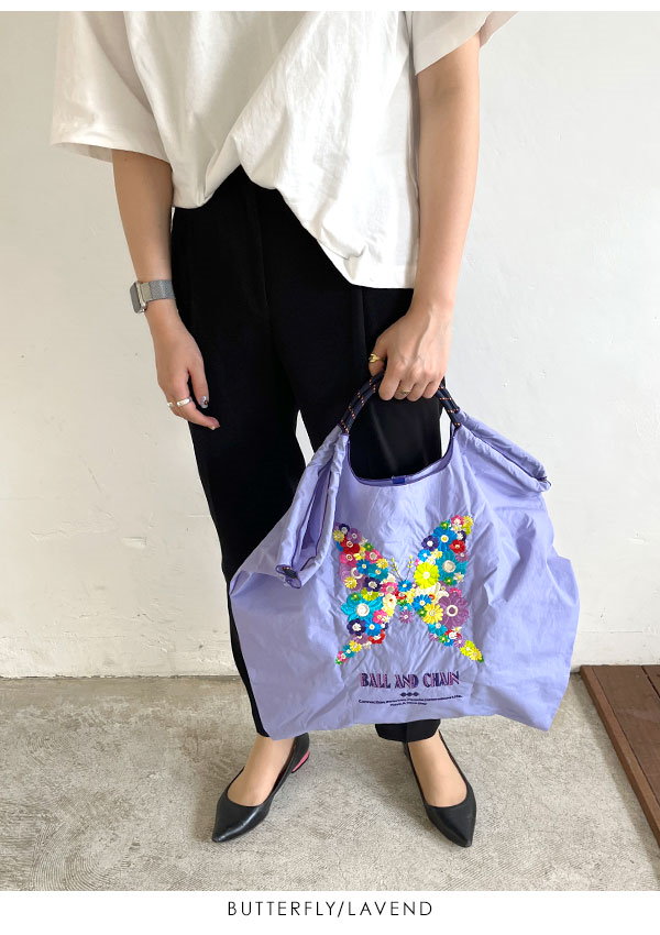 BallChain BLUE LABEL ボール＆チェーン TWO HORSES MEDIUM ショッピングバッグ エコバッグ レディースバッグ トートバッグ 刺繍 ギフト プレゼント