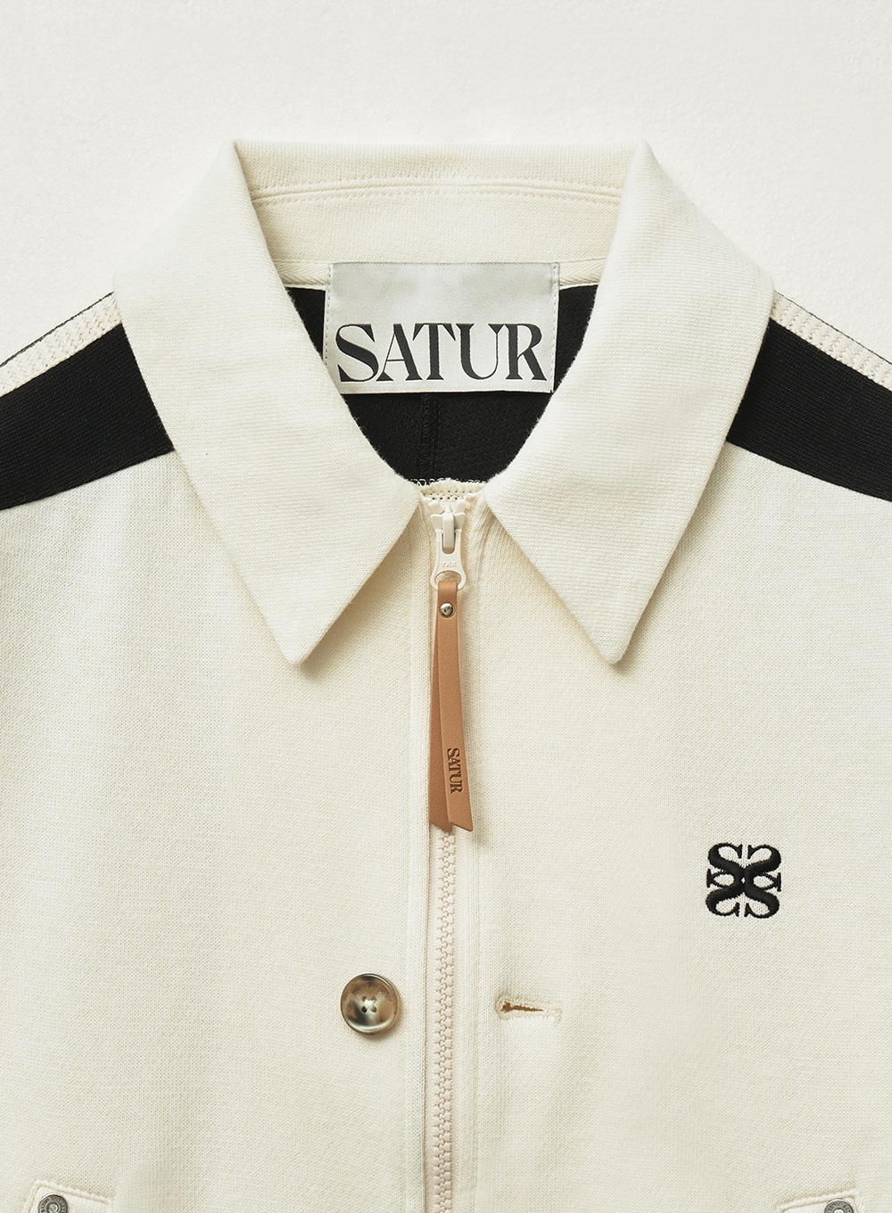 SATUR】 (W) LAWTON COLLAR TRACK ZIP-UP JACKET : ART BLACK 【公式通販】