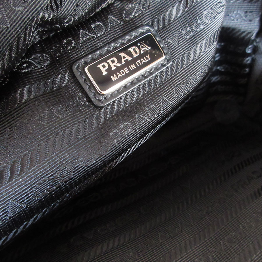 プラダ PRADA ハンドバッグ クラッチバッグ ナイロン ブラック シルバー ユニセックス s0267a