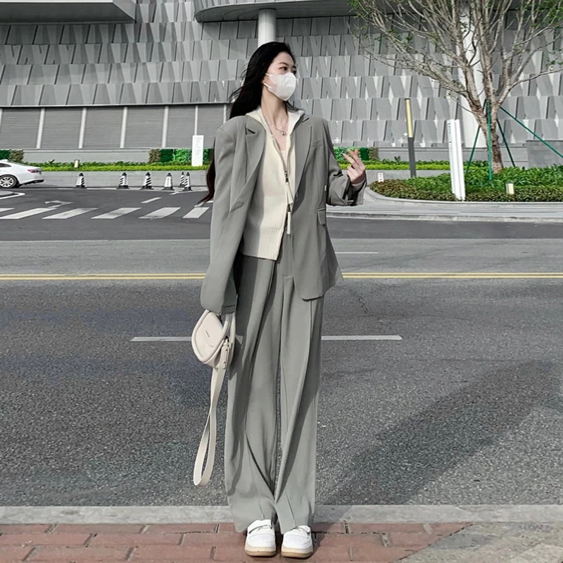 新生活応援ビジネス特集 品質保証25ファッショングレーのブレザーの韓系スーツ セットアップ 職業服 作業服 Lオフィス ビジネス 入園式 入学式 ゆったりカジュアルスーツ 新生活応援ビジネス特集 品質保証25ファッショングレーのブレザーの韓系スーツ セットアップ 職業服 作業服 Lオフィス ビジネス 入園式 入学式 ゆったりカジュアルスーツ