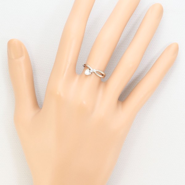 テイクアップ PT900 リング 指輪 8.5号 ホワイトサファイア ジュエリー 中古 テイクアップ PT900 リング 指輪 8.5号 ホワイトサファイア ジュエリー 中古