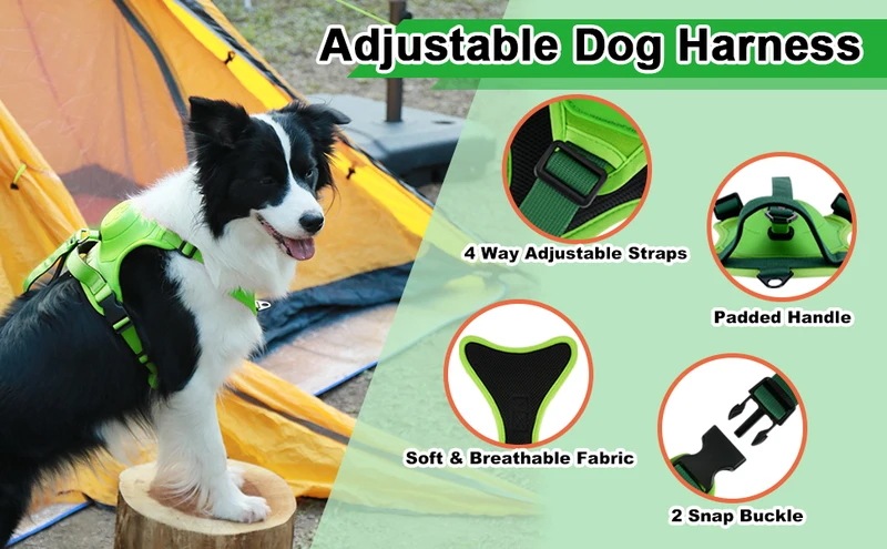 Atuban-犬用の格納式ハーネス,1つまたは2つのリーシュと1つの自動ロック付きの調節可能なウォーキング犬用ハーネス Atuban-犬用の格納式ハーネス,1つまたは2つのリーシュと1つの自動ロック付きの調節可能なウォーキング犬用ハーネス