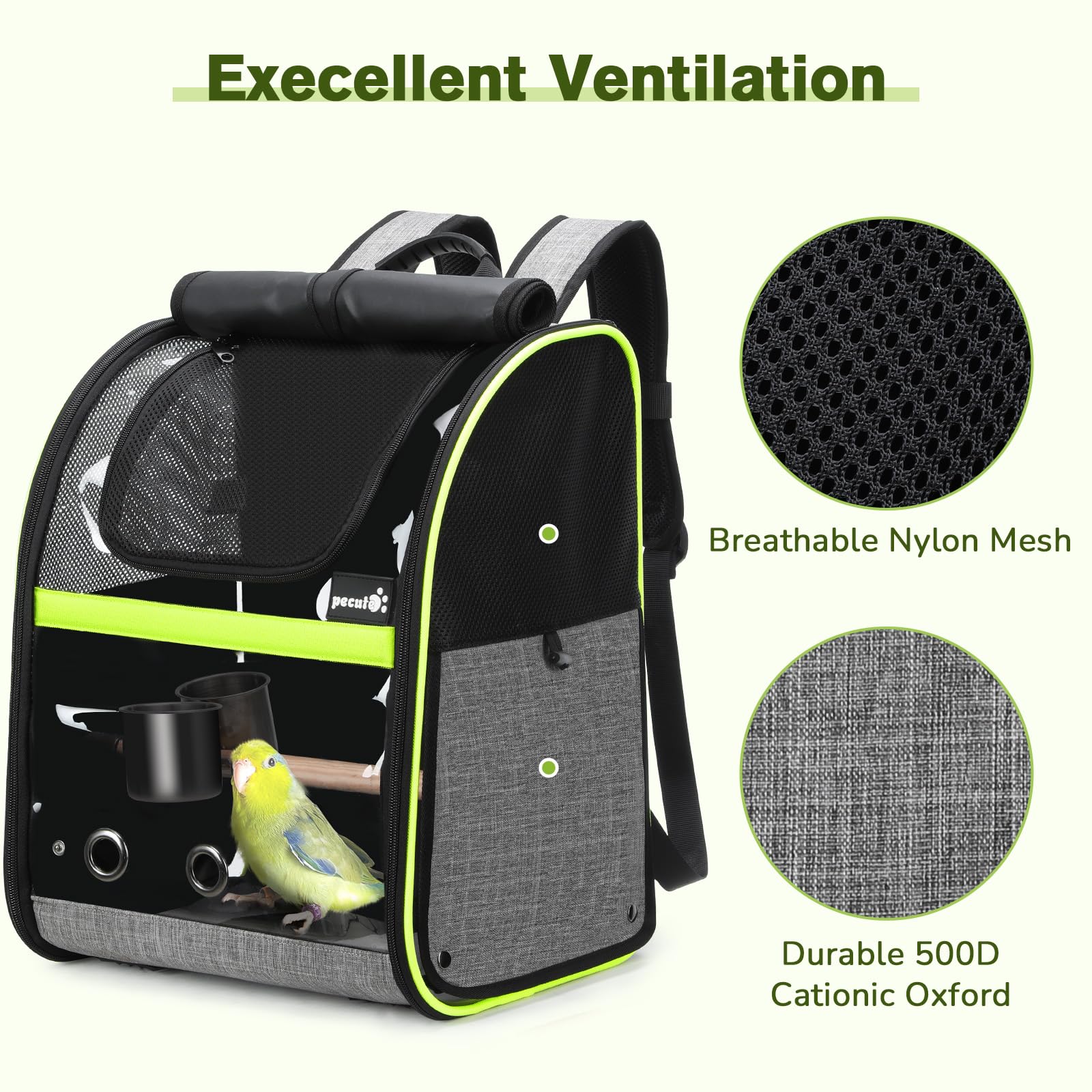 Pecute 鳥用 キャリーバッグ 鳥用 インコ キャリー リュック 鳥用 移動用 外出便利 可視窓付き 高さ調節可能な止まり木付き 餌入れ 防水パッド 軽量 折りたたみ式 散歩旅行避難用の鳥かご Pecute 鳥用 キャリーバッグ 鳥用 インコ キャリー リュック 鳥用 移動用 外出便利 可視窓付き 高さ調節可能な止まり木付き 餌入れ 防水パッド 軽量 折りたたみ式 散歩旅行避難用の鳥かご