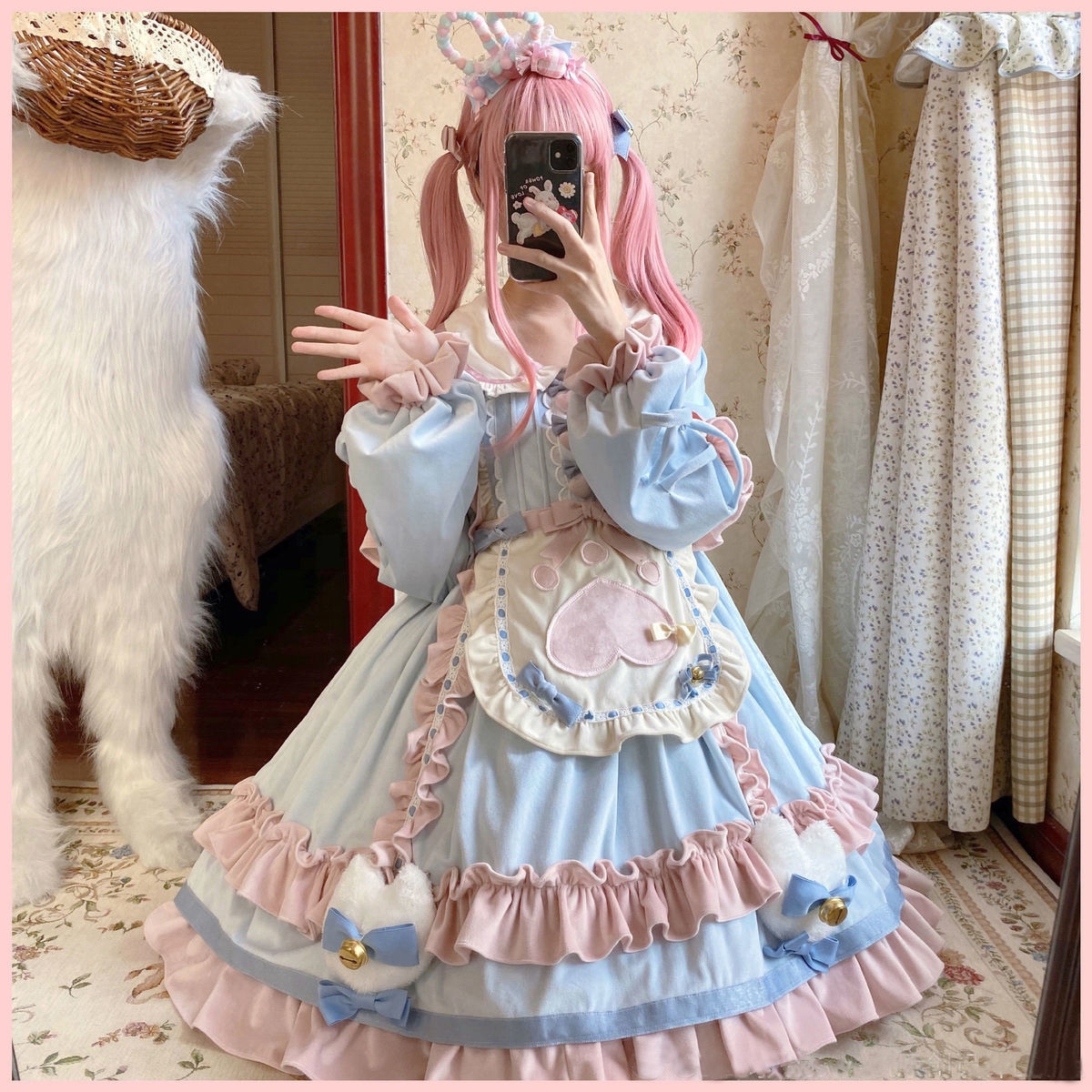 ネコエプロンロリータワンピース 洋装 コスプレ 衣装 森ガール可愛い