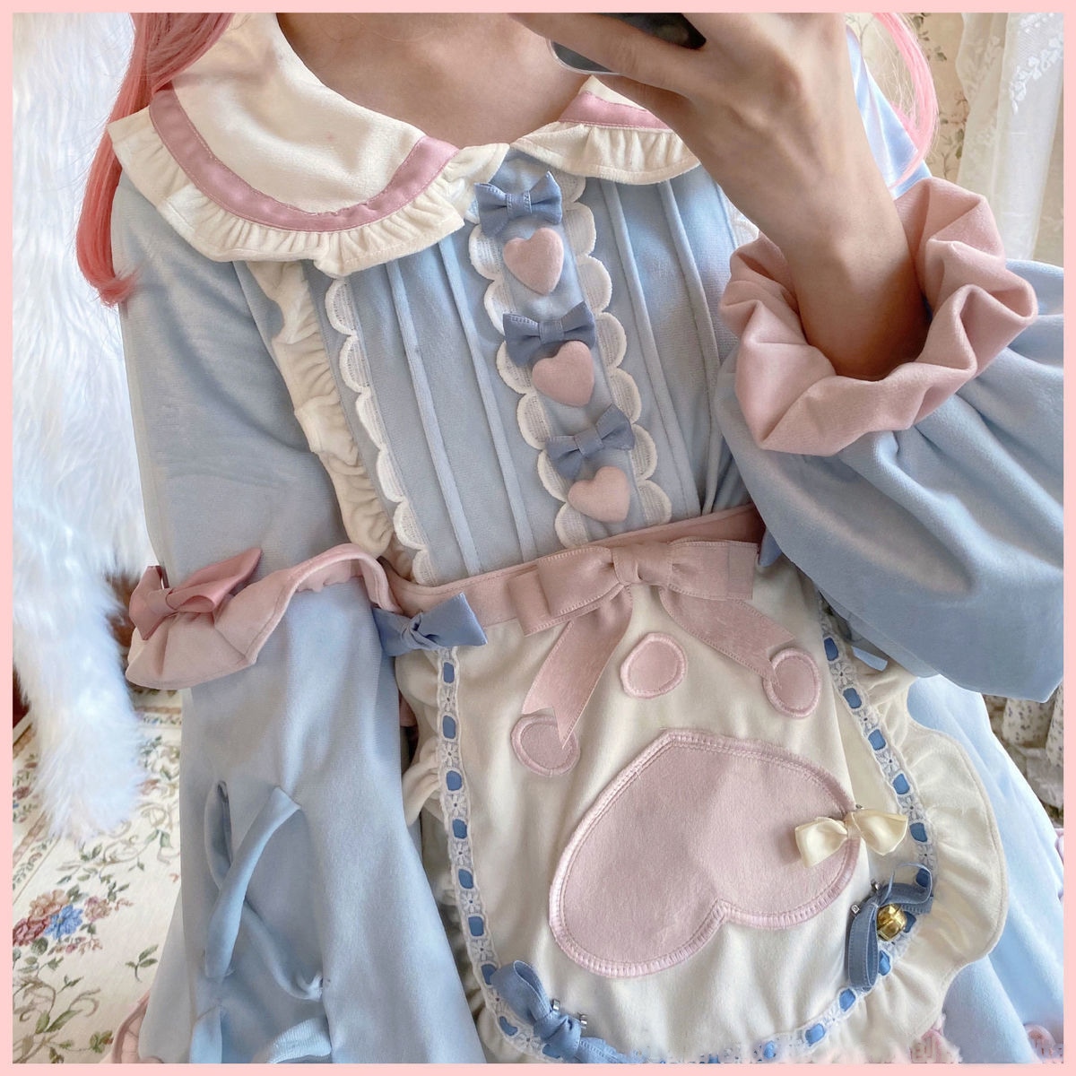 ネコエプロンロリータワンピース 洋装 コスプレ 衣装 森ガール可愛い
