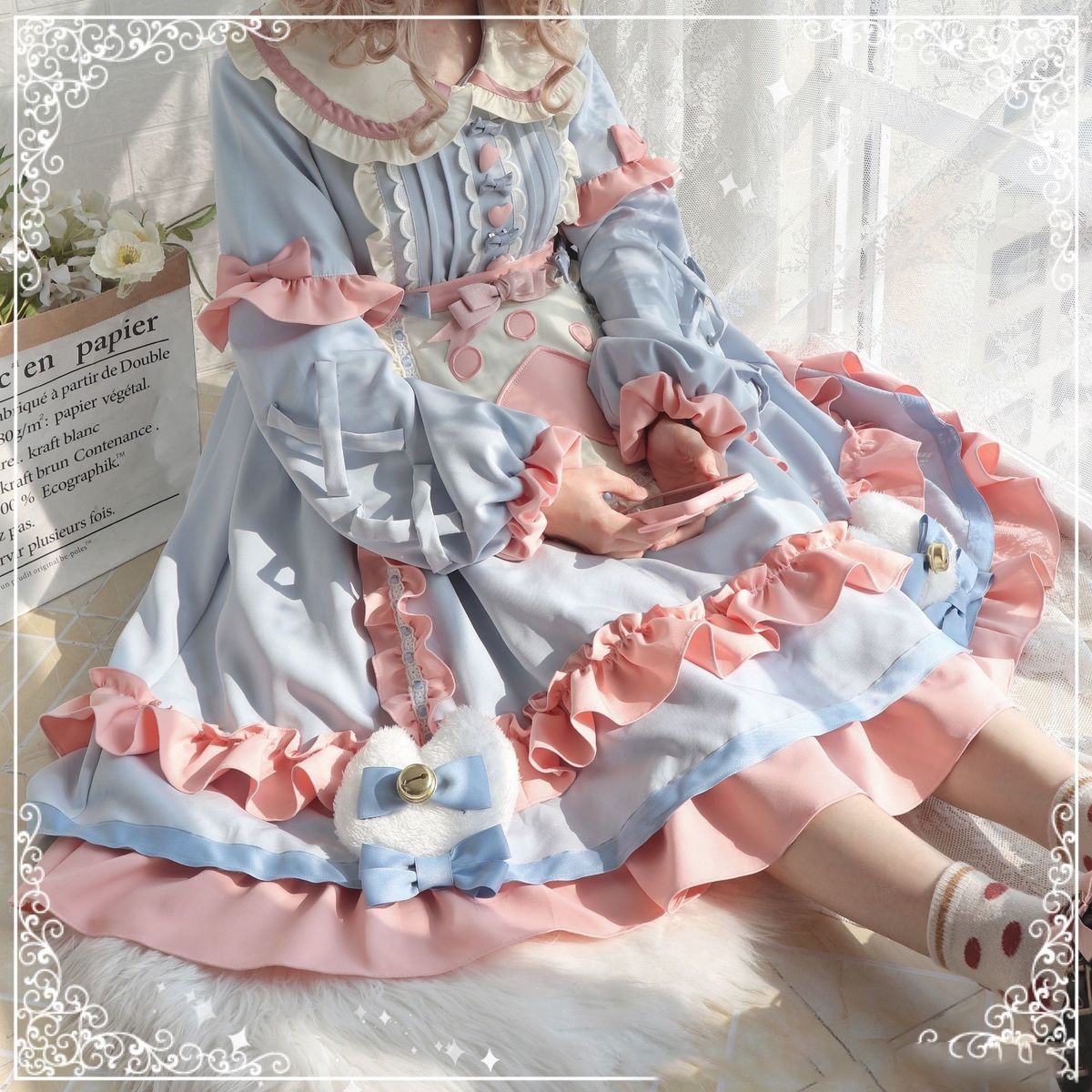 ネコエプロンロリータワンピース 洋装 コスプレ 衣装 森ガール可愛い
