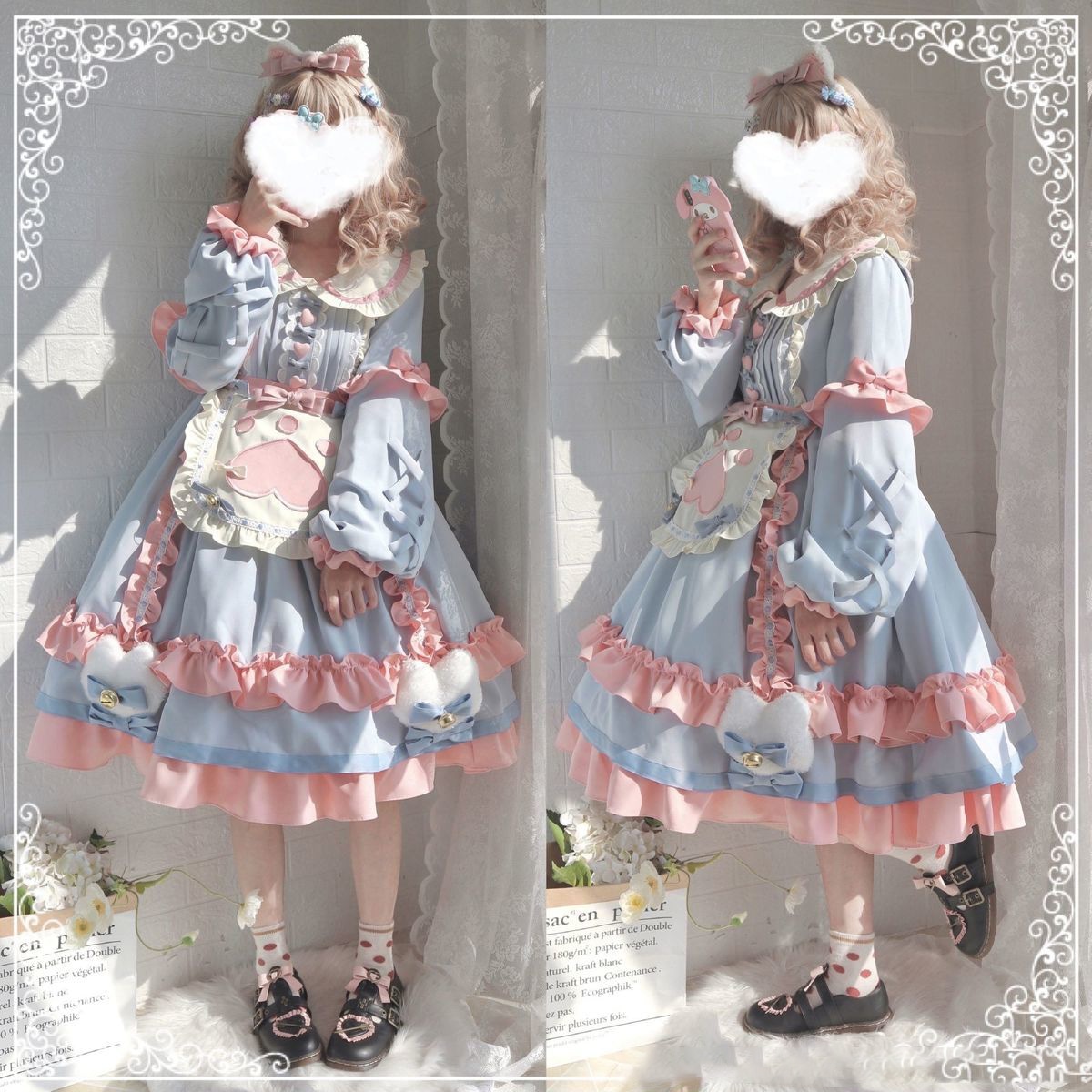 ネコエプロンロリータワンピース 洋装 コスプレ 衣装 森ガール可愛い