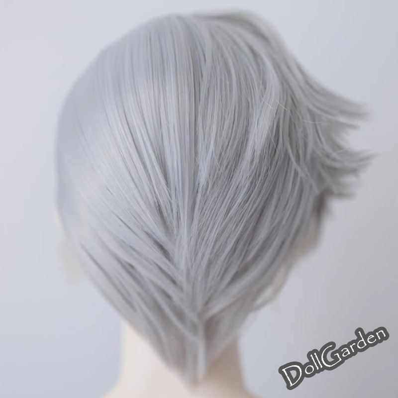 BJD 1/3 ドールウィッグ ショート パーマ 高温糸 サイドパート 定型ウィッグ ブラウン シルバーグレー SD/小顔SDサイズ球体関節人形用 BJD 1/3 ドールウィッグ ショート パーマ 高温糸 サイドパート 定型ウィッグ ブラウン シルバーグレー SD/小顔SDサイズ球体関節人形用