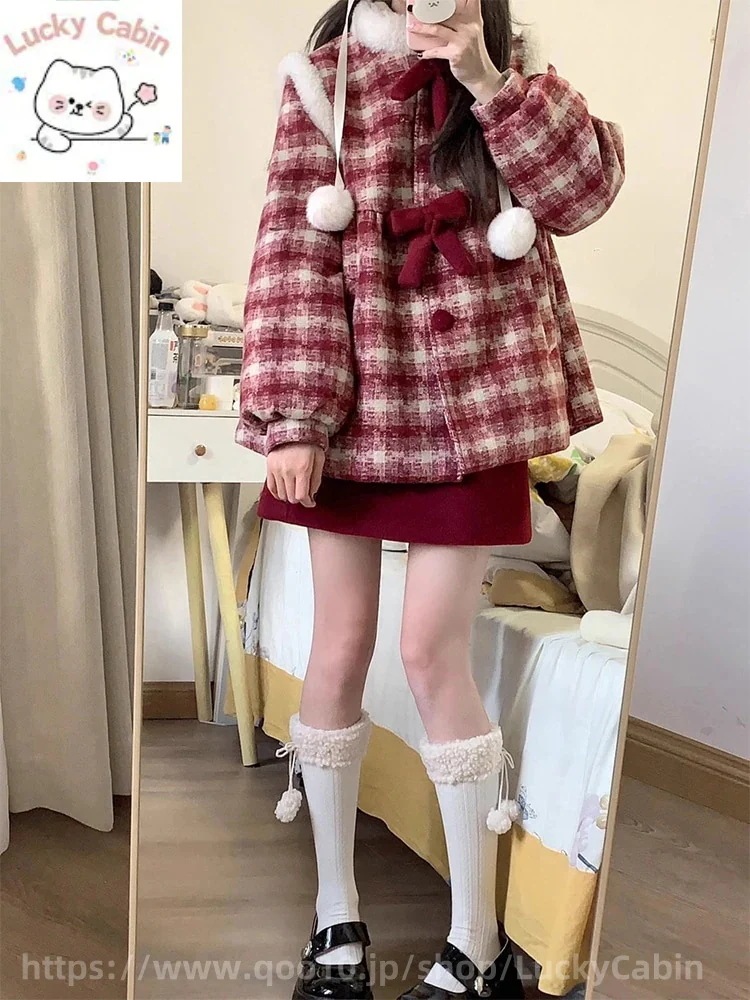 3天内迅速な出荷 サンタコス レッド クリスマス ショートスカート チェック柄 ツイード ジャケット 用 セット ツーピース脚魅せミニスカート
