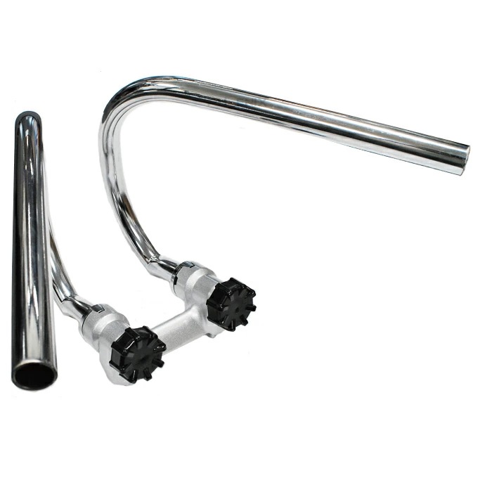 くるくるハンドル ハンドルポスト セット バイク モンキー ゴリラ シャリー ダックス クランプ 絞り ハンドル ダウン ロータイプ シャコタン 旧車 絶版車 汎用 社外品 オリジナル