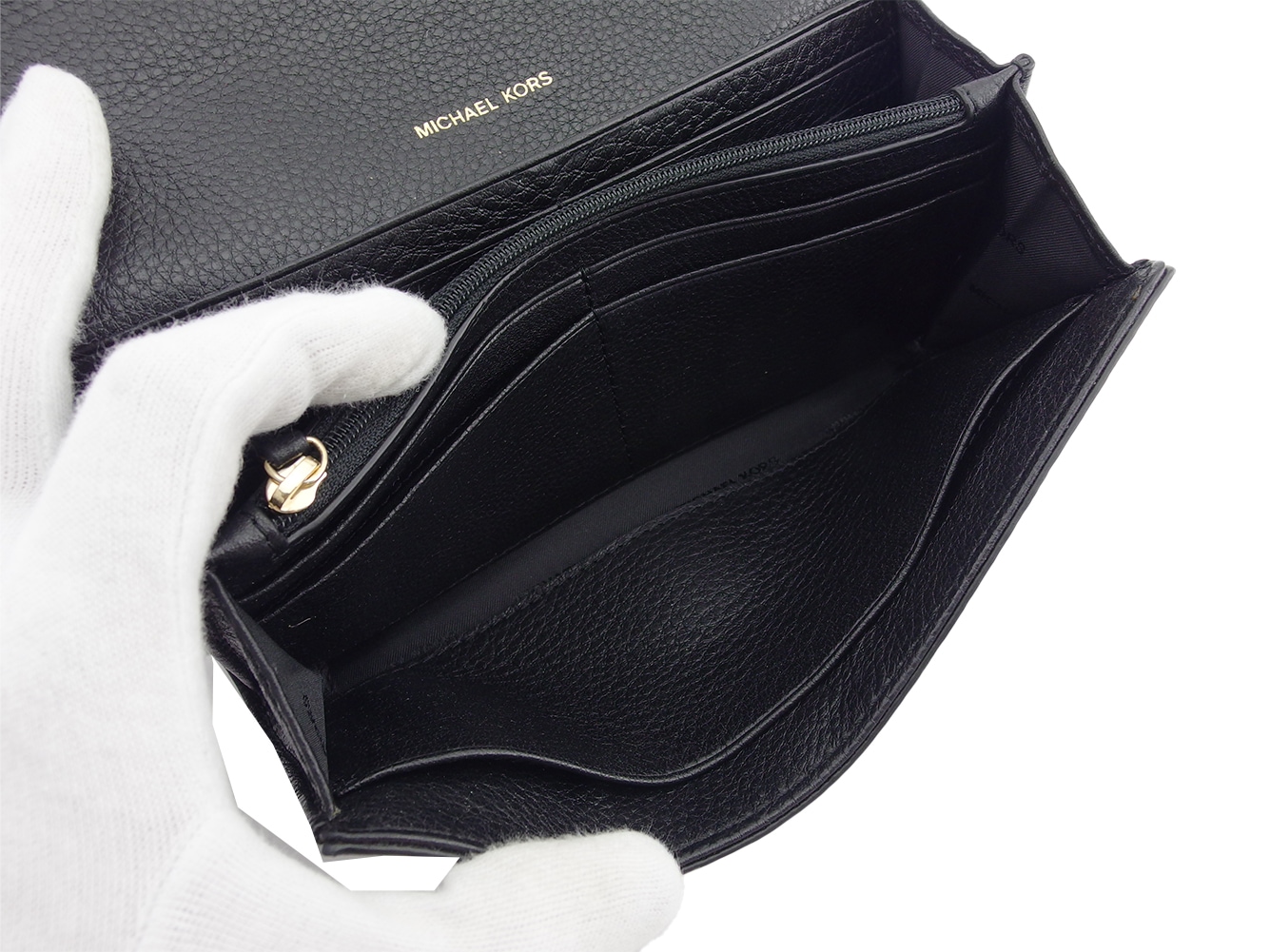 長財布 MKサークルロゴ ブラック レディース 中古 長財布 MKサークルロゴ ブラック レディース 中古