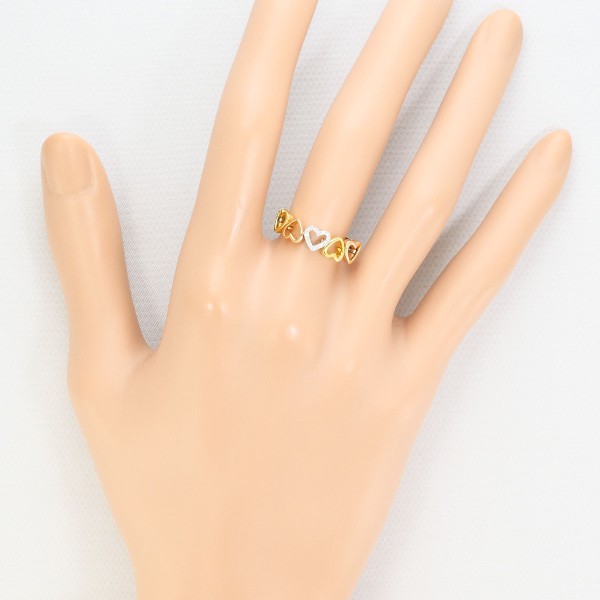 K18 18金 WGYGPG リング 指輪 9.5号 ダイヤ 0.05 ジュエリー 中古