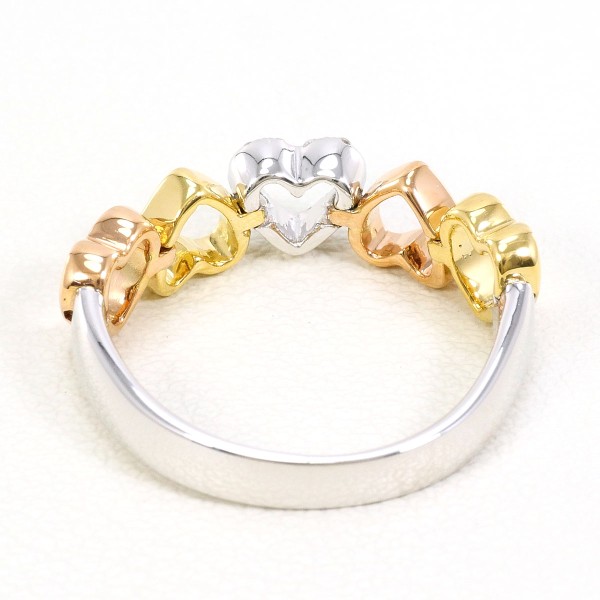 K18 18金 WGYGPG リング 指輪 9.5号 ダイヤ 0.05 ジュエリー 中古