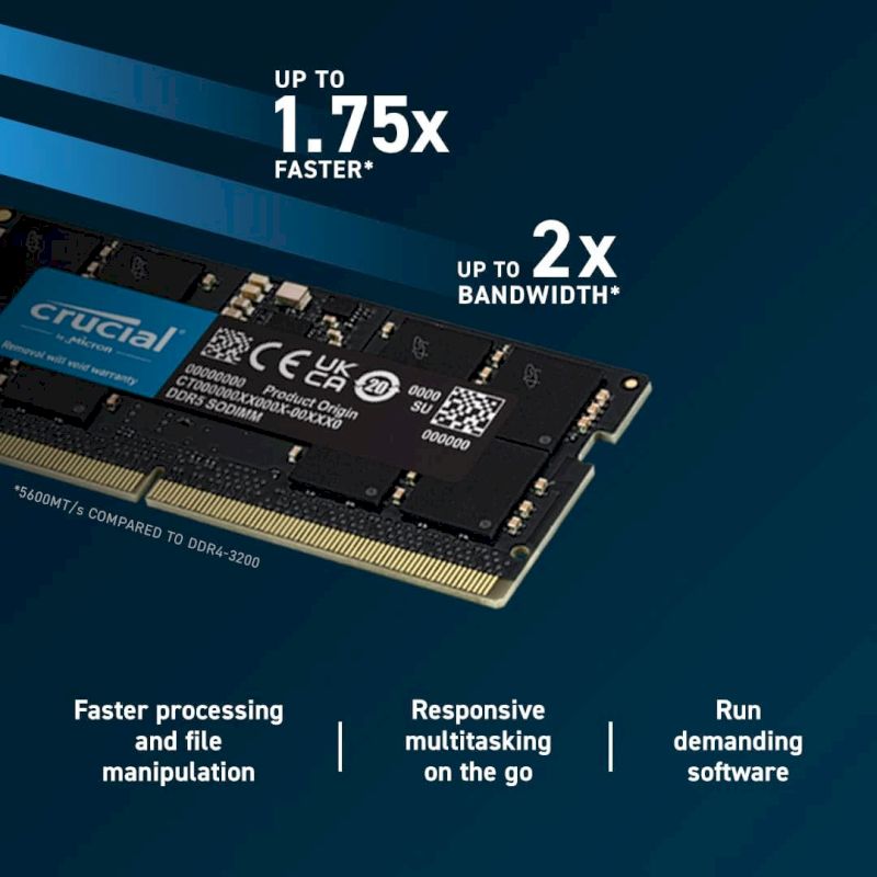 Crucial ノートパソコン 用 増設 内蔵 メモリ 16GB x1枚 DDR5 5200 制限付無期限保証 CL42 SODIMM 262pin CT16G52C42S5 内蔵メモリ Crucial ノートパソコン 用 増設 内蔵 メモリ 16GB x1枚 DDR5 5200 制限付無期限保証 CL42 SODIMM 262pin CT16G52C42S5 内蔵メモリ