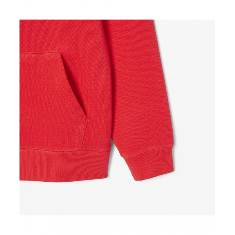 LACOSTE レディースダブルフェイスピケフード付きスウェットシャツ [チェリーピンク]