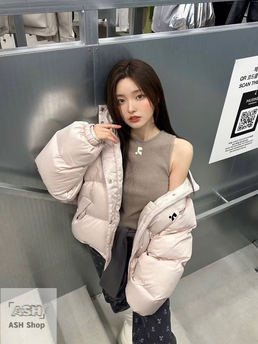 rest&recreatio nRR LOGO 無地 ミドル ボタン ダウンジャケット・コート [5カラー]