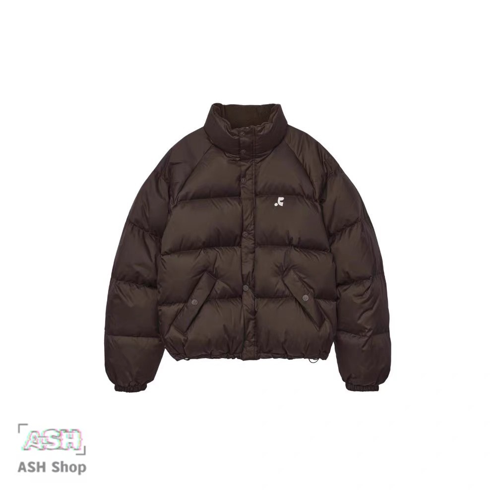 rest&recreatio nRR LOGO 無地 ミドル ボタン ダウンジャケット・コート [5カラー]