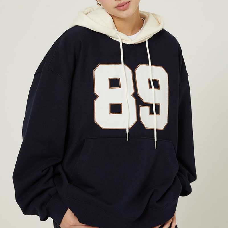 [Redvelvet スルギ 着用] Color block 89 logo hoodie 韓国 アイドル 長袖 レディース メンズ 大きいサイズ ゆったり 秋 冬