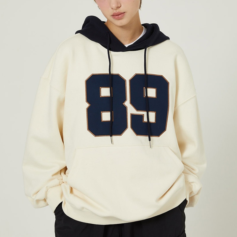 [Redvelvet スルギ 着用] Color block 89 logo hoodie 韓国 アイドル 長袖 レディース メンズ 大きいサイズ ゆったり 秋 冬