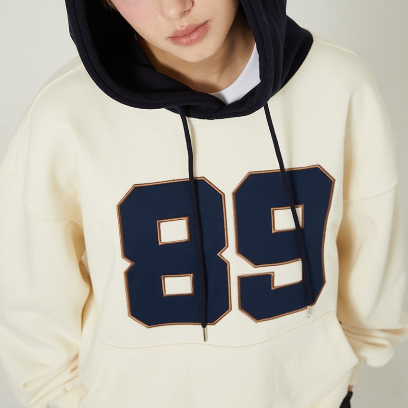 [Redvelvet スルギ 着用] Color block 89 logo hoodie 韓国 アイドル 長袖 レディース メンズ 大きいサイズ ゆったり 秋 冬