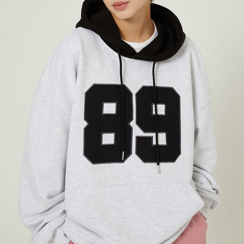 [Redvelvet スルギ 着用] Color block 89 logo hoodie 韓国 アイドル 長袖 レディース メンズ 大きいサイズ ゆったり 秋 冬