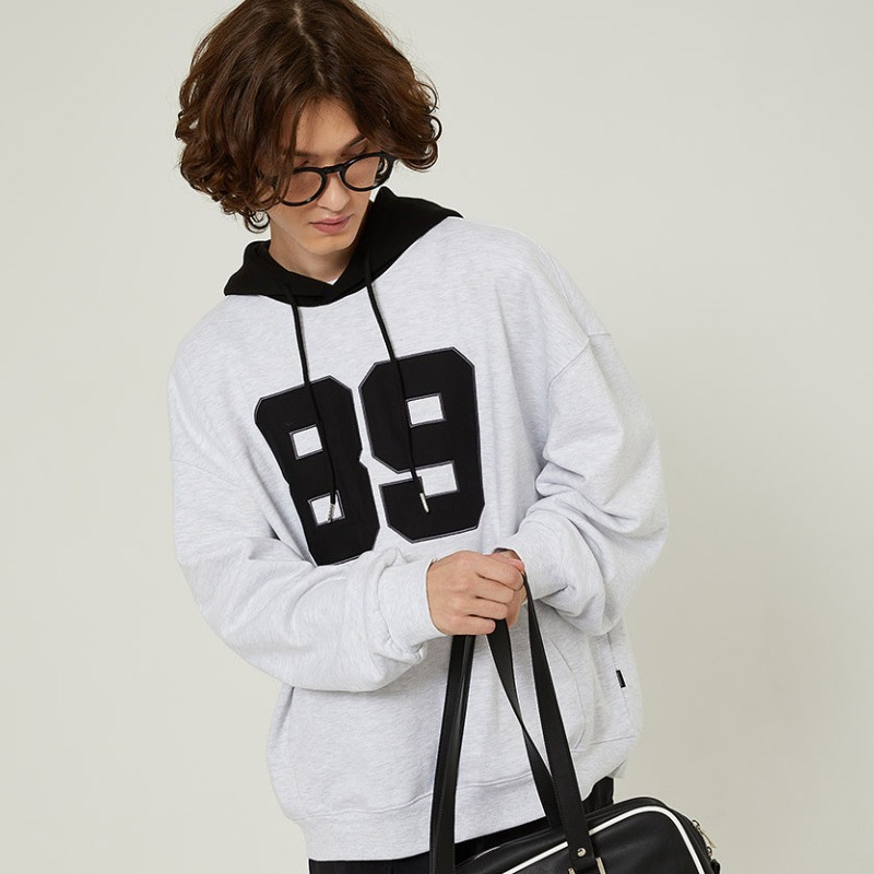 [Redvelvet スルギ 着用] Color block 89 logo hoodie 韓国 アイドル 長袖 レディース メンズ 大きいサイズ ゆったり 秋 冬