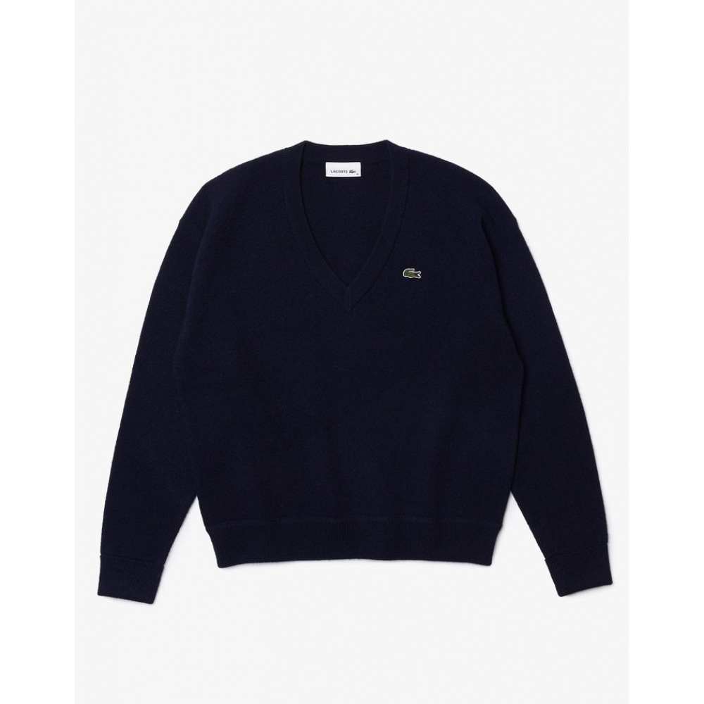 ラコステレディースリングリング V ネックセーター AF9554-54N 166 ラコステレディースリングリング V ネックセーター AF9554-54N 166