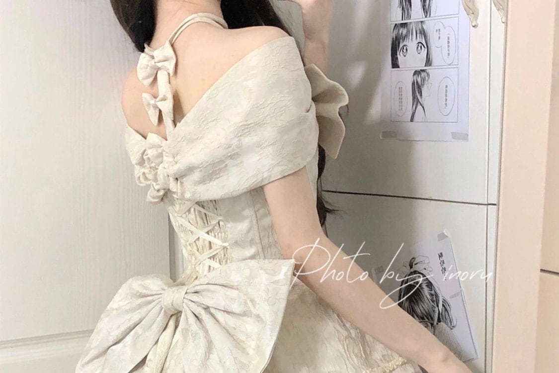 大人気ワンピースロリータドレス フランス かわいい せっけいかんかく リボン本 ボートネック バンド本 エレガント 甘い プリンセス ワンピース 夏脚魅せミニスカート