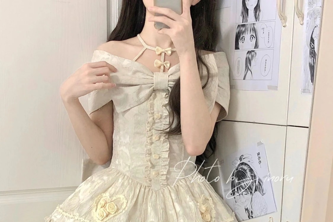 大人気ワンピースロリータドレス フランス かわいい せっけいかんかく リボン本 ボートネック バンド本 エレガント 甘い プリンセス ワンピース 夏脚魅せミニスカート