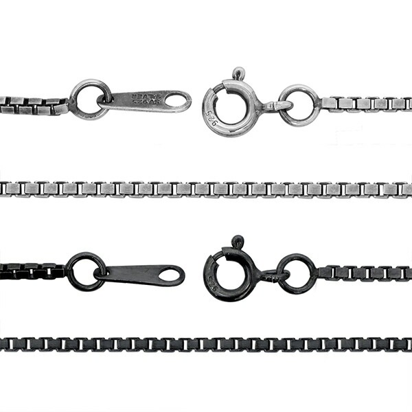 シルバーチェーン ネックレス チェーン いぶしベネチアンチェーン 幅約1.5mm 70cm