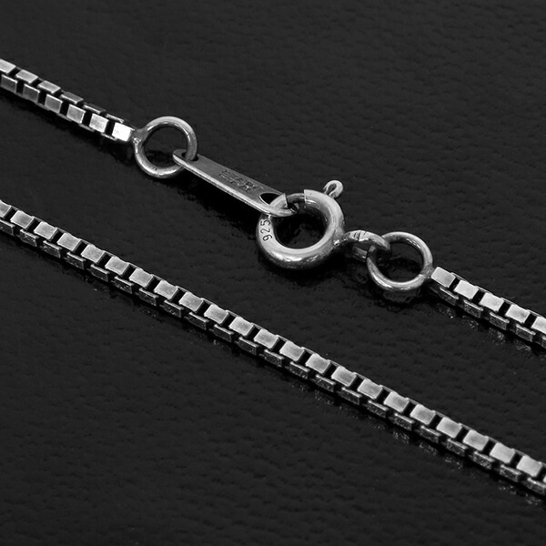 シルバーチェーン ネックレス チェーン いぶしベネチアンチェーン 幅約1.5mm 70cm